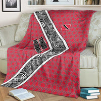 Trinidad and Tobago Flamingos Sunset Blanket with Tribal Masks and Red Star Pattern - Wonder Print Shop