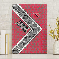 Trinidad and Tobago Flamingos Sunset Canvas Wall Art with Tribal Masks and Red Star Pattern - Wonder Print Shop