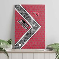 Trinidad and Tobago Flamingos Sunset Canvas Wall Art with Tribal Masks and Red Star Pattern - Wonder Print Shop