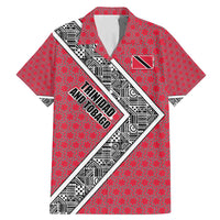 Trinidad and Tobago Flamingos Sunset Family Matching Mermaid Dress and Hawaiian Shirt with Tribal Masks and Red Star Pattern - Wonder Print Shop