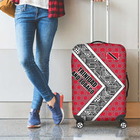 Trinidad and Tobago Flamingos Sunset Luggage Cover with Tribal Masks and Red Star Pattern - Wonder Print Shop