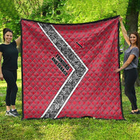 Trinidad and Tobago Flamingos Sunset Quilt with Tribal Masks and Red Star Pattern - Wonder Print Shop