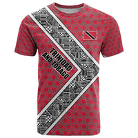 Trinidad and Tobago Flamingos Sunset T Shirt with Tribal Masks and Red Star Pattern - Wonder Print Shop