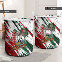 Personalized Mexico Football Ganadores Laundry Basket Aztec Jaguar Cultural Heritage Soccer Art