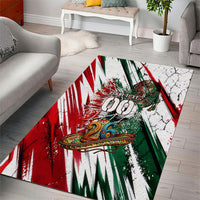 Personalized Mexico Football Ganadores Area Rug Aztec Jaguar Cultural Heritage Soccer Art