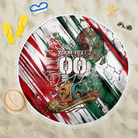 Personalized Mexico Football Ganadores Beach Blanket Aztec Jaguar Cultural Heritage Soccer Art