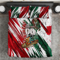 Personalized Mexico Football Ganadores Bedding Set Aztec Jaguar Cultural Heritage Soccer Art