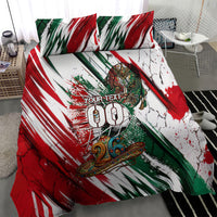 Personalized Mexico Football Ganadores Bedding Set Aztec Jaguar Cultural Heritage Soccer Art