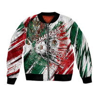 Personalized Mexico Football Ganadores Bomber Jacket Aztec Jaguar Cultural Heritage Soccer Art