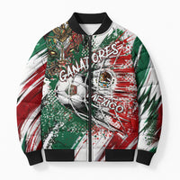Personalized Mexico Football Ganadores Bomber Puffer Jacket Aztec Jaguar Cultural Heritage Soccer Art