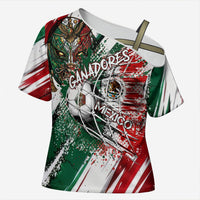 Personalized Mexico Football Ganadores Cross Shoulder Shirt Aztec Jaguar Cultural Heritage Soccer Art