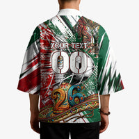 Personalized Mexico Football Ganadores Kimono Aztec Jaguar Cultural Heritage Soccer Art