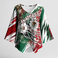 Personalized Mexico Football Ganadores Kimono Sleeve Blouse Aztec Jaguar Cultural Heritage Soccer Art