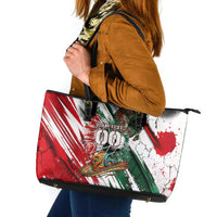 Personalized Mexico Football Ganadores Leather Tote Bag Aztec Jaguar Cultural Heritage Soccer Art