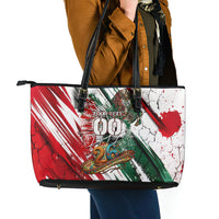 Personalized Mexico Football Ganadores Leather Tote Bag Aztec Jaguar Cultural Heritage Soccer Art