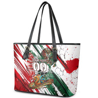 Personalized Mexico Football Ganadores Leather Tote Bag Aztec Jaguar Cultural Heritage Soccer Art