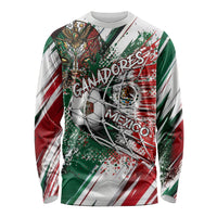 Personalized Mexico Football Ganadores Long Sleeve Shirt Aztec Jaguar Cultural Heritage Soccer Art