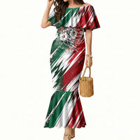 Personalized Mexico Football Ganadores Mermaid Dress Aztec Jaguar Cultural Heritage Soccer Art
