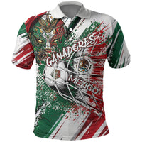 Personalized Mexico Football Ganadores Polo Shirt Aztec Jaguar Cultural Heritage Soccer Art