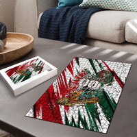 Personalized Mexico Football Ganadores Puzzle Aztec Jaguar Cultural Heritage Soccer Art