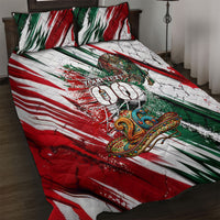 Personalized Mexico Football Ganadores Quilt Bed Set Aztec Jaguar Cultural Heritage Soccer Art