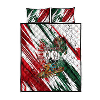 Personalized Mexico Football Ganadores Quilt Bed Set Aztec Jaguar Cultural Heritage Soccer Art