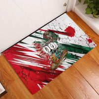 Personalized Mexico Football Ganadores Rubber Doormat Aztec Jaguar Cultural Heritage Soccer Art