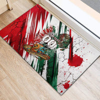 Personalized Mexico Football Ganadores Rubber Doormat Aztec Jaguar Cultural Heritage Soccer Art