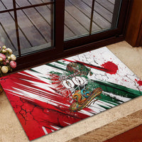 Personalized Mexico Football Ganadores Rubber Doormat Aztec Jaguar Cultural Heritage Soccer Art