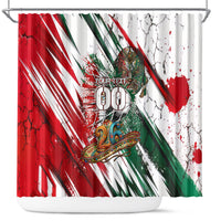 Personalized Mexico Football Ganadores Shower Curtain Aztec Jaguar Cultural Heritage Soccer Art