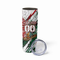 Personalized Mexico Football Ganadores Skinny Tumbler Aztec Jaguar Cultural Heritage Soccer Art