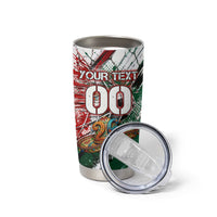 Personalized Mexico Football Ganadores Tumbler Cup Aztec Jaguar Cultural Heritage Soccer Art