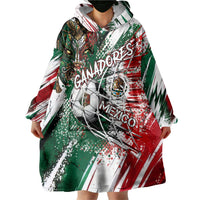 Personalized Mexico Football Ganadores Wearable Blanket Hoodie Aztec Jaguar Cultural Heritage Soccer Art