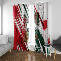 Personalized Mexico Football Ganadores Window Curtain Aztec Jaguar Cultural Heritage Soccer Art