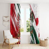 Personalized Mexico Football Ganadores Window Curtain Aztec Jaguar Cultural Heritage Soccer Art