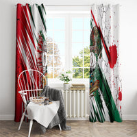 Personalized Mexico Football Ganadores Window Curtain Aztec Jaguar Cultural Heritage Soccer Art