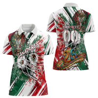Personalized Mexico Football Ganadores Women Polo Shirt Aztec Jaguar Cultural Heritage Soccer Art