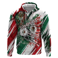 Personalized Mexico Football Ganadores Zip Hoodie Aztec Jaguar Cultural Heritage Soccer Art