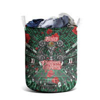 Mexico Football Golden Eagle Champions Laundry Basket Aztec Geometric Pattern Red Rose