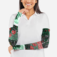 Mexico Football Golden Eagle Champions Arm Sleeves Aztec Geometric Pattern Red Rose