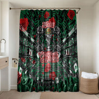 Mexico Football Golden Eagle Champions Bathroom Set Aztec Geometric Pattern Red Rose