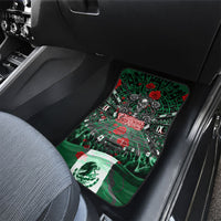 Mexico Football Golden Eagle Champions Car Mats Aztec Geometric Pattern Red Rose