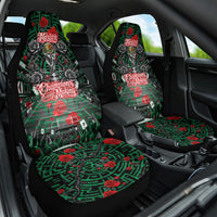Mexico Football Golden Eagle Champions Car Seat Cover Aztec Geometric Pattern Red Rose