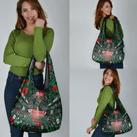 Mexico Football Golden Eagle Champions Grocery Bag Aztec Geometric Pattern Red Rose