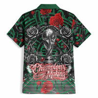 Mexico Football Golden Eagle Champions Hawaiian Shirt Aztec Geometric Pattern Red Rose