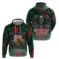 Mexico Football Golden Eagle Champions Hoodie Aztec Geometric Pattern Red Rose