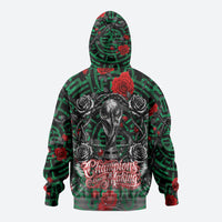 Mexico Football Golden Eagle Champions Hoodie Aztec Geometric Pattern Red Rose