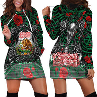 Mexico Football Golden Eagle Champions Hoodie Dress Aztec Geometric Pattern Red Rose