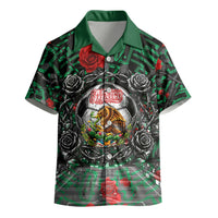 Mexico Football Golden Eagle Champions Kid Hawaiian Shirt Aztec Geometric Pattern Red Rose