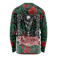 Mexico Football Golden Eagle Champions Long Sleeve Shirt Aztec Geometric Pattern Red Rose